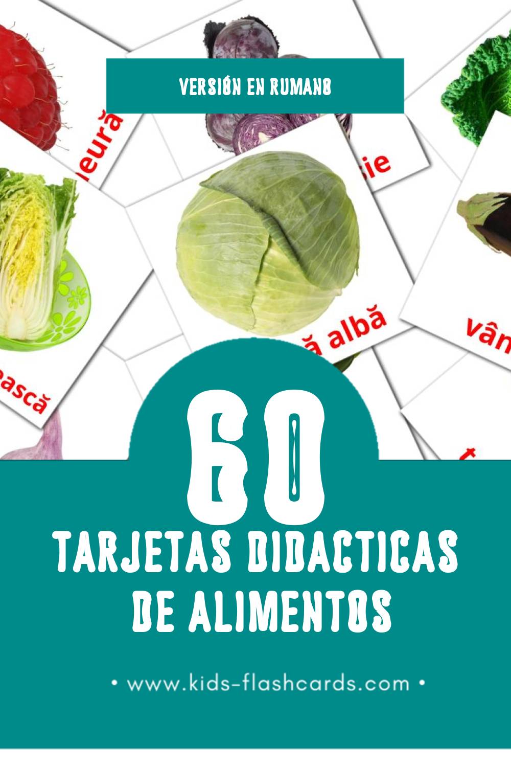 Tarjetas visuales de Alimente para niños pequeños (60 tarjetas en Rumano)
