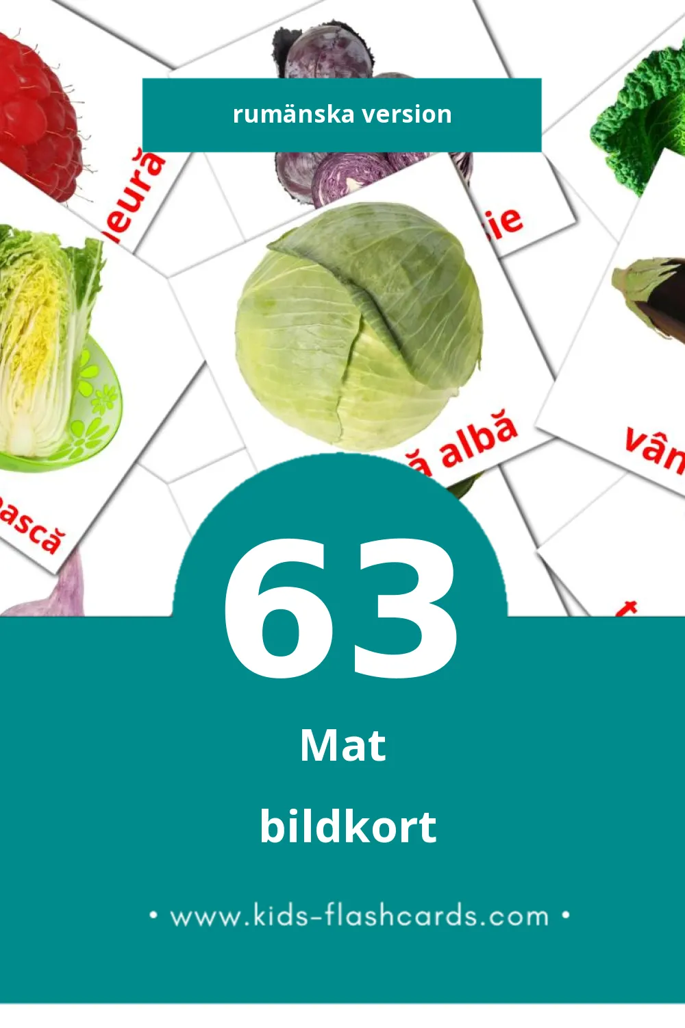 Visuella Alimente för småbarn (63 bildkort för barn på Rumänska)