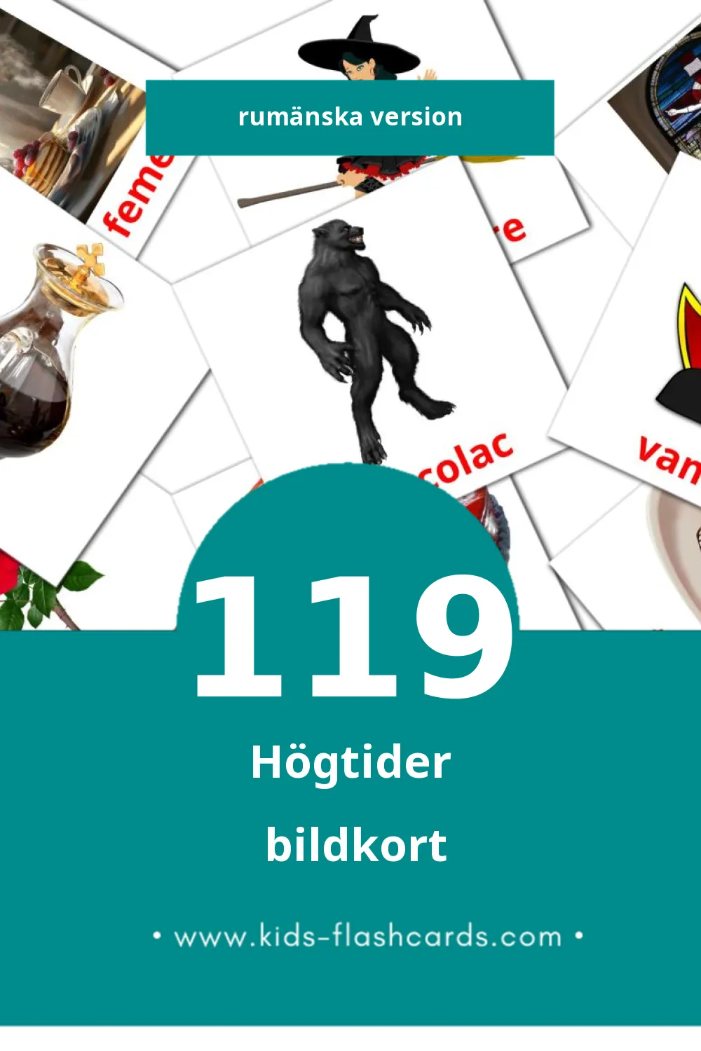 Visuella Sărbători för småbarn (119 bildkort för barn på Rumänska)