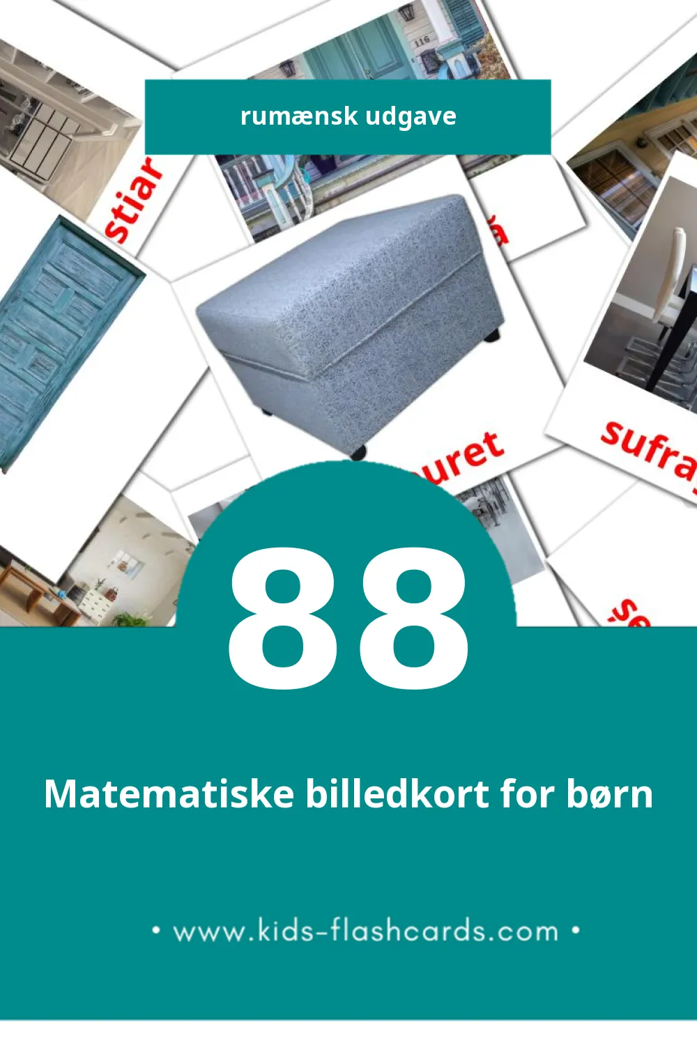 Visuelle billedkort for børn om Acasă til småbørn (88 kort på Rumænsk)