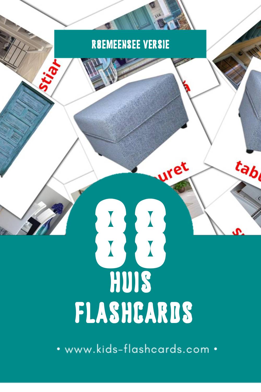 Visuele Acasă Flashcards voor Kleuters (88 kaarten in het Roemeense)