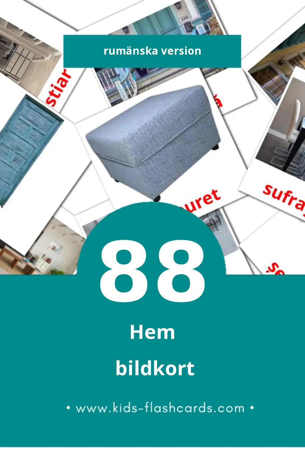 Visuella Acasă för småbarn (88 bildkort för barn på Rumänska)