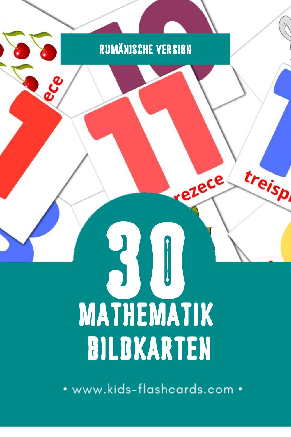 Visual Matematică Flashcards für Kleinkinder (30 Karten in Rumänisch)