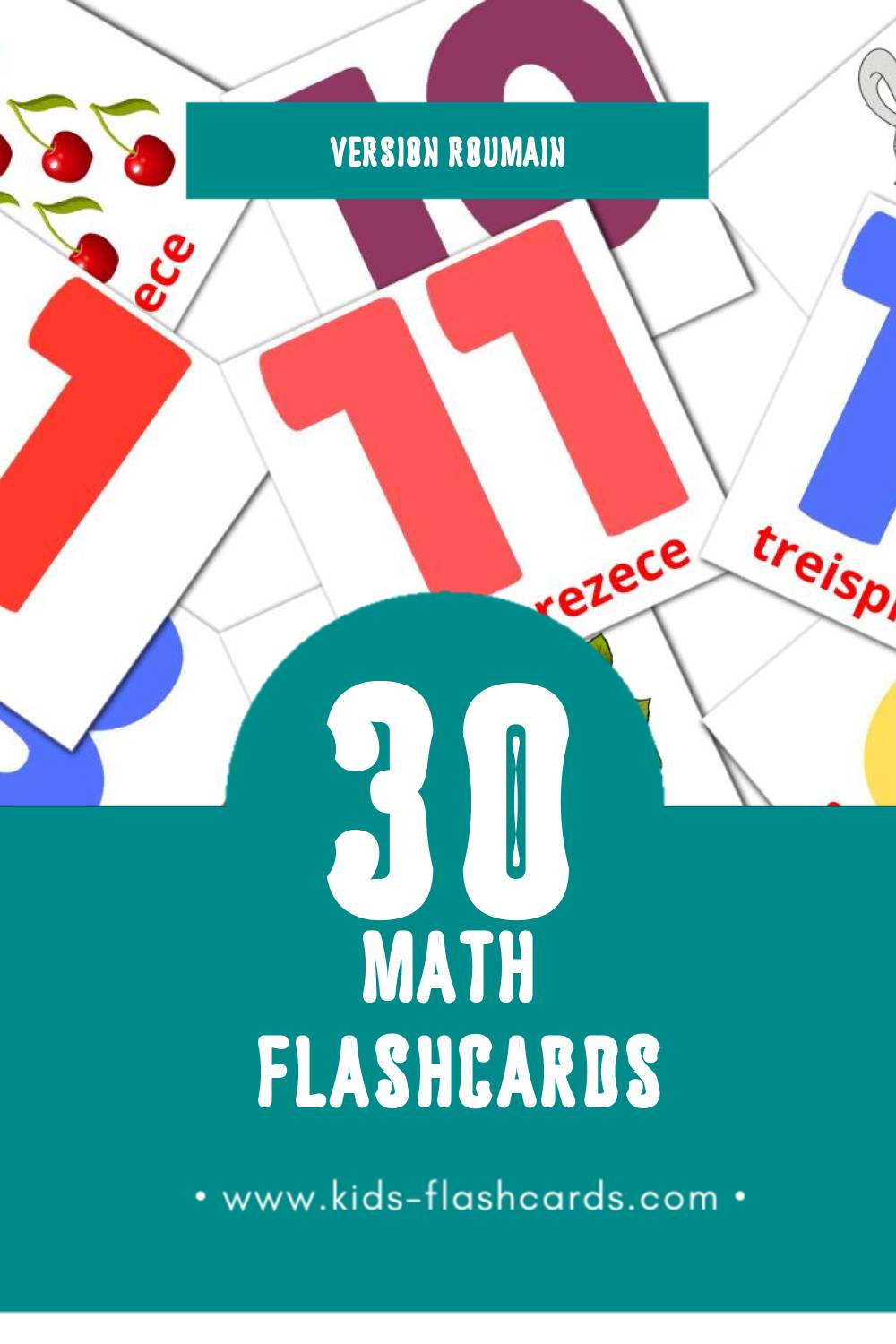 Flashcards Visual Matematică pour les tout-petits (30 cartes en Roumain)