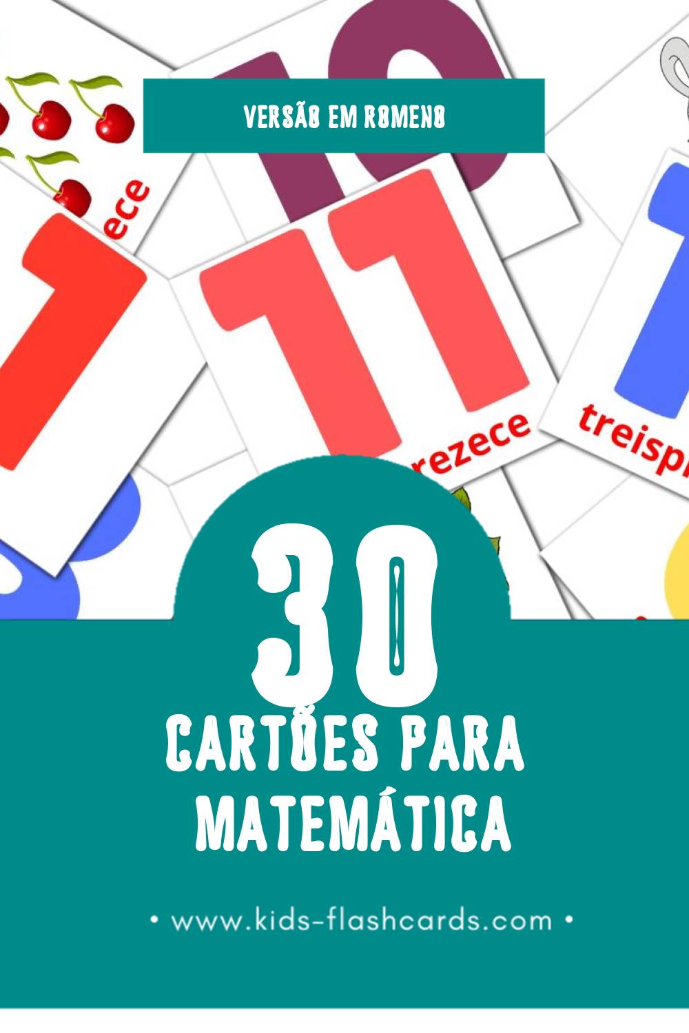 Flashcards de Matematică Visuais para Toddlers (30 cartões em Romeno)