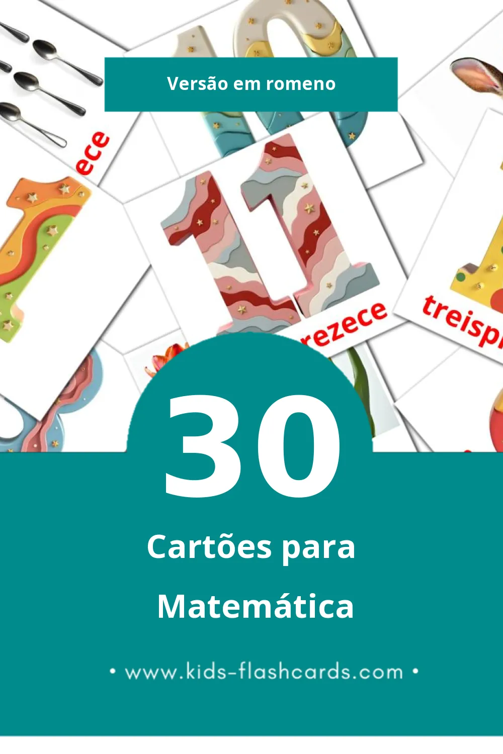 Flashcards de Matematică Visuais para Toddlers (30 cartões em Romeno)