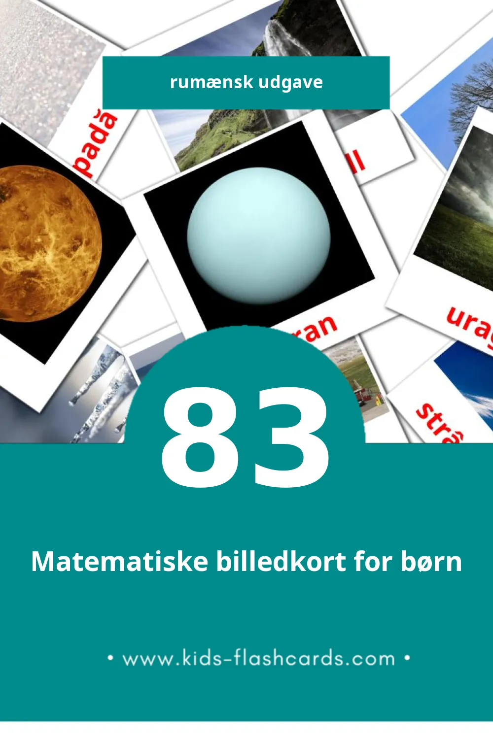 Visuelle billedkort for børn om Natura til småbørn (83 kort på Rumænsk)