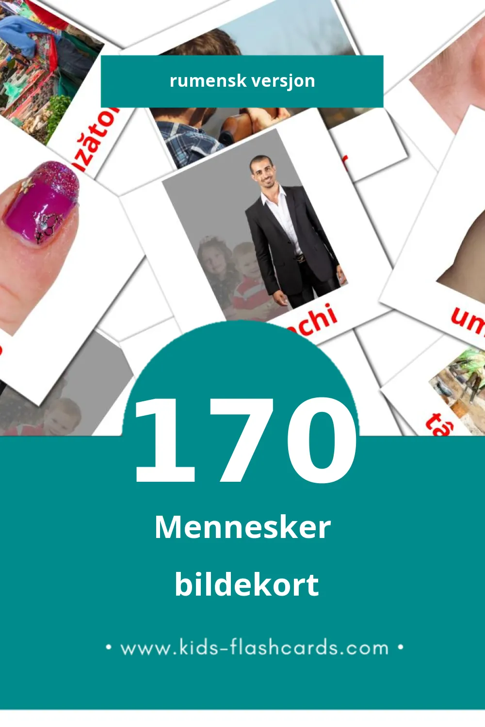 Visuelle billedkort for børn om Oameni til småbørn (170 kort på Rumensk)