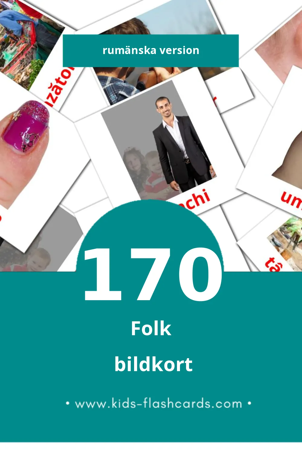 Visuella Oameni för småbarn (170 bildkort för barn på Rumänska)
