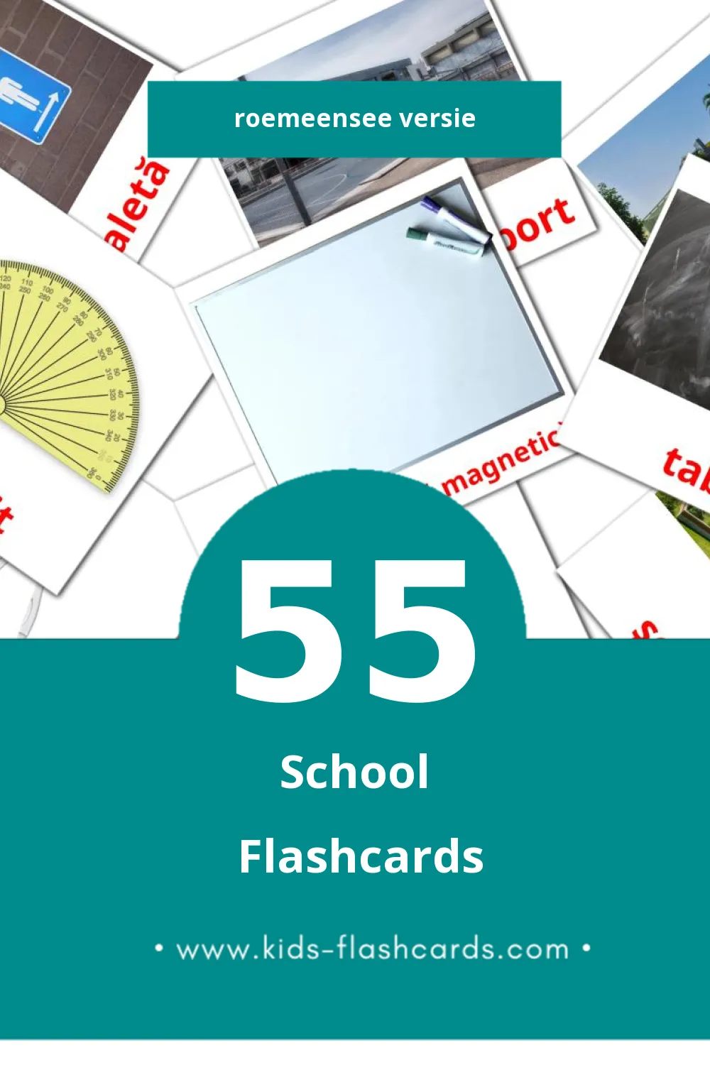 Visuele Şcoală Flashcards voor Kleuters (55 kaarten in het Roemeense)