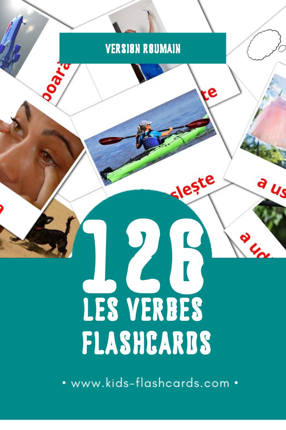 Flashcards Visual Verbe  pour les tout-petits (126 cartes en Roumain)