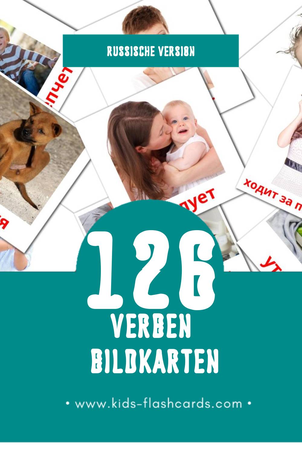 Visual Глаголы Flashcards für Kleinkinder (126 Karten in Russisch)
