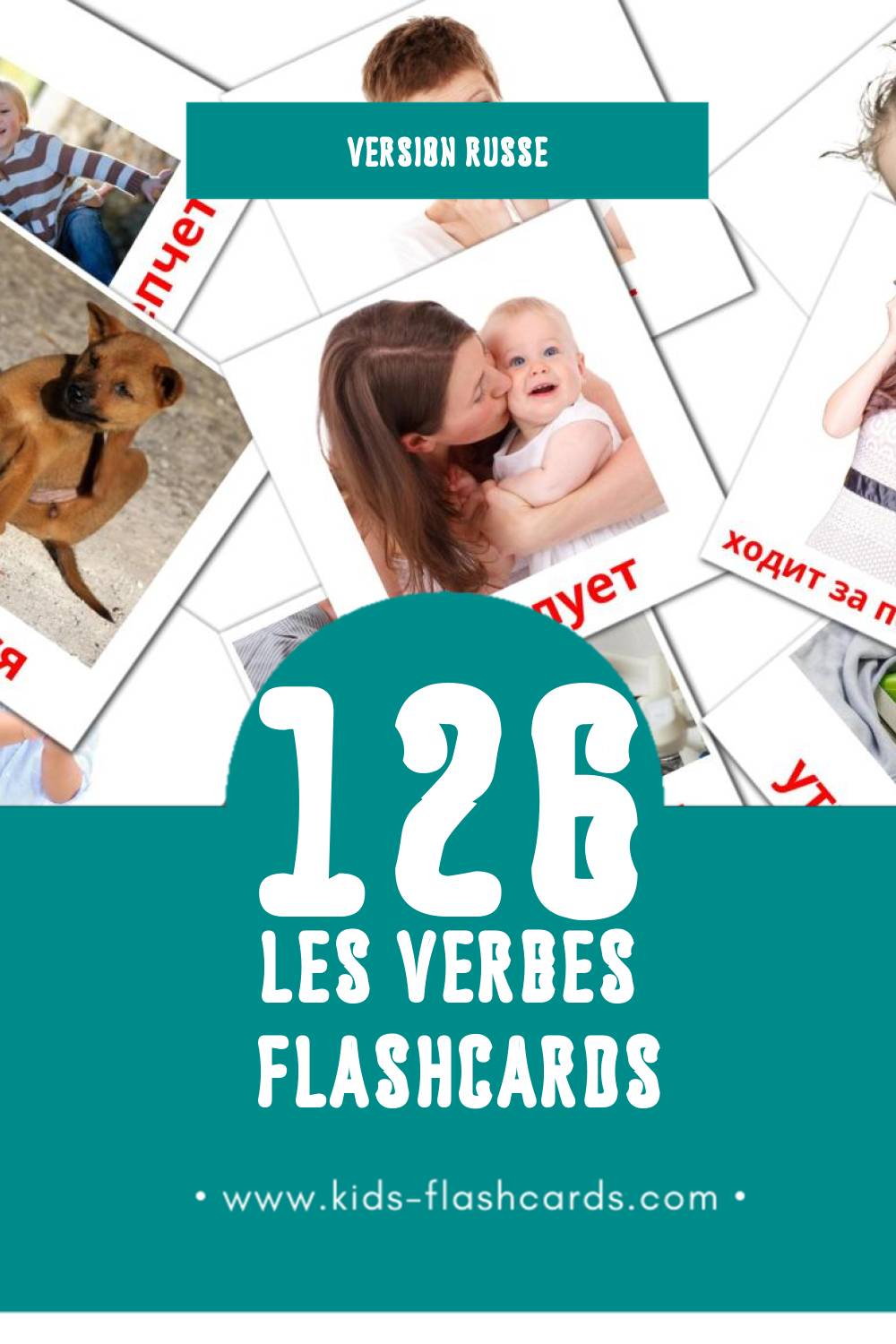 Flashcards Visual Глаголы pour les tout-petits (132 cartes en Russe)