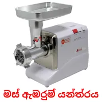 මස් ඇඹරුම් යන්ත්‍රය flashcards illustrate