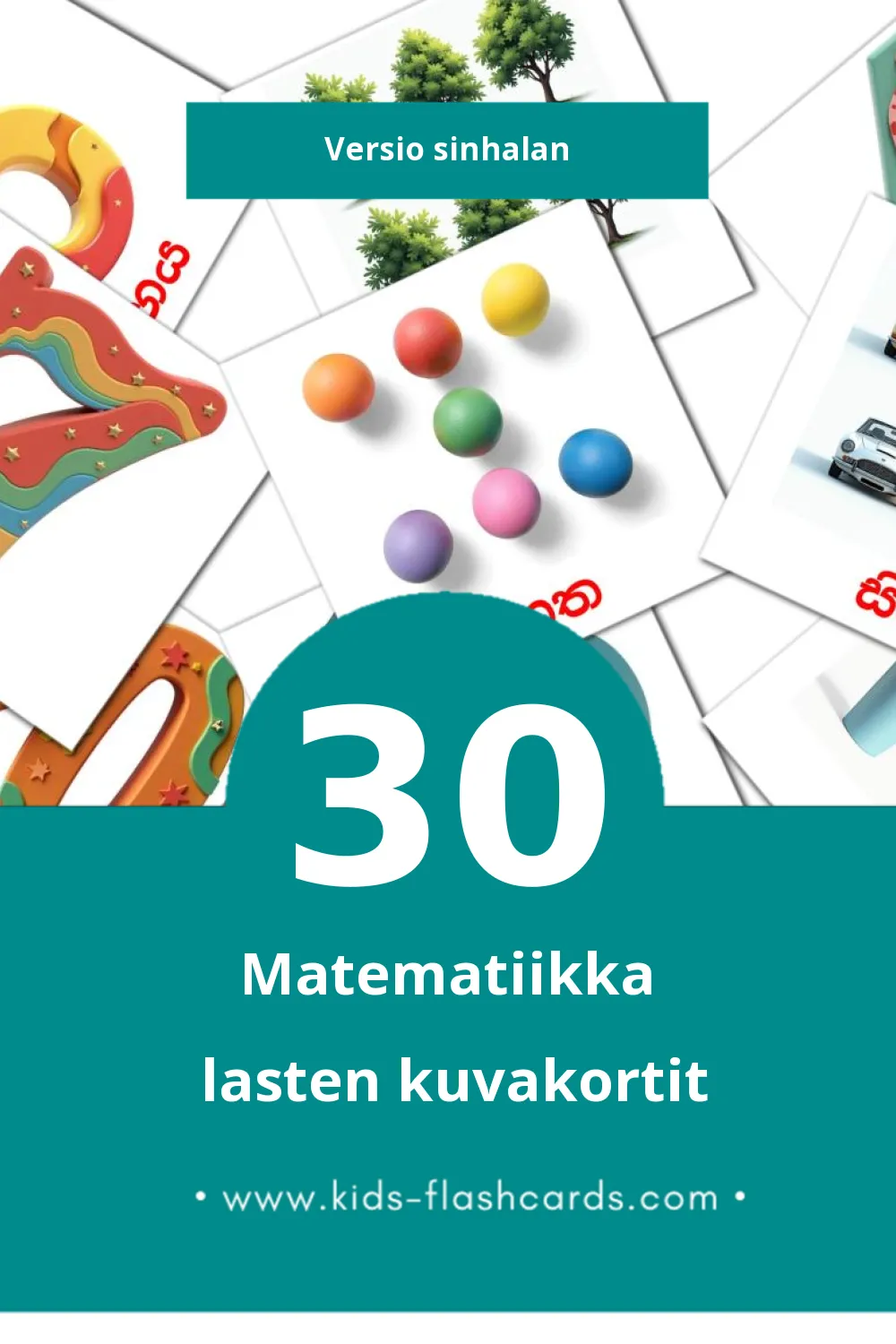 ගණිතය lasten kuvakortit pikkulapsille (30 korttia Sinhalanksi)