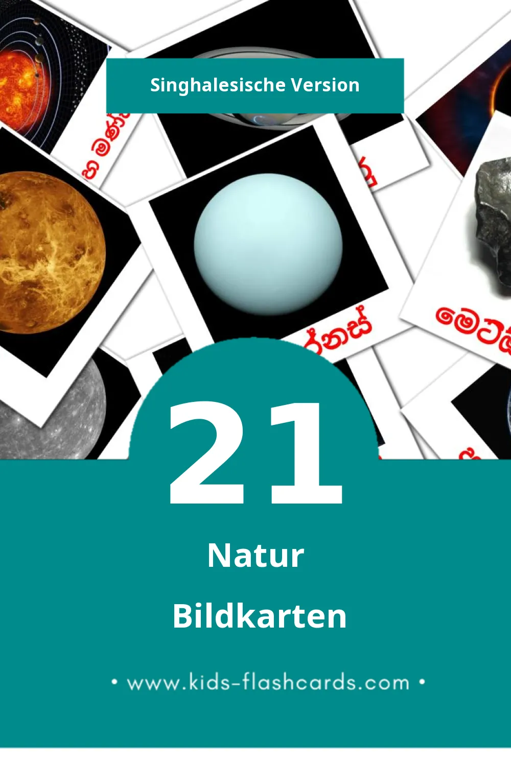 Visual ස්වභාවධර්මය Flashcards für Kleinkinder (21 Karten in Singhalesisch)