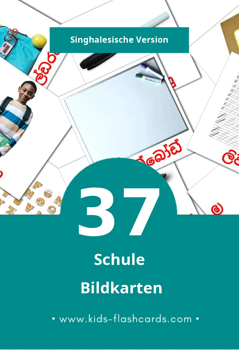 Visual පාසලේ Flashcards für Kleinkinder (37 Karten in Singhalesisch)