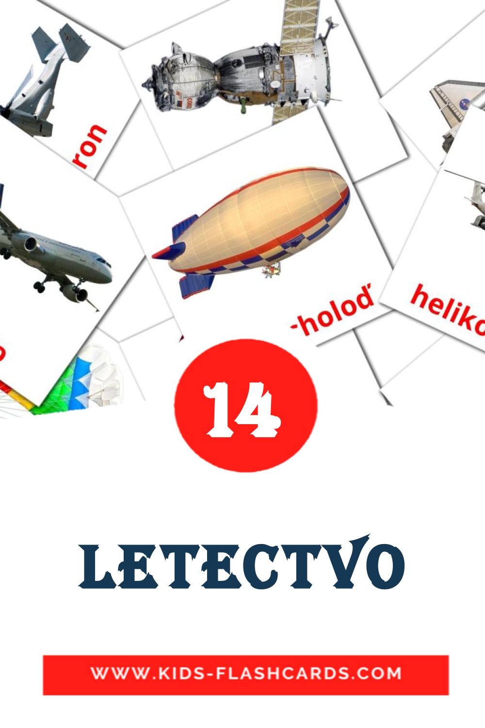 14 cartes illustrées de letectvo pour la maternelle en slovaque