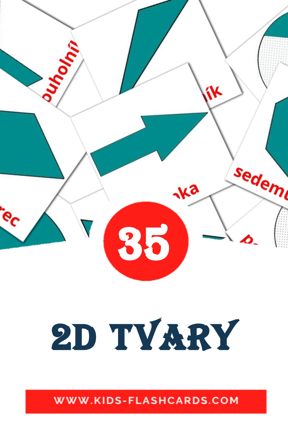 35 2D Tvary Picture Cards for Kindergarden in slovak
