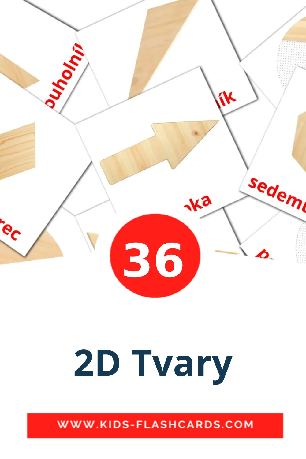 36 carte illustrate di 2D Tvary per la scuola materna in slovacco