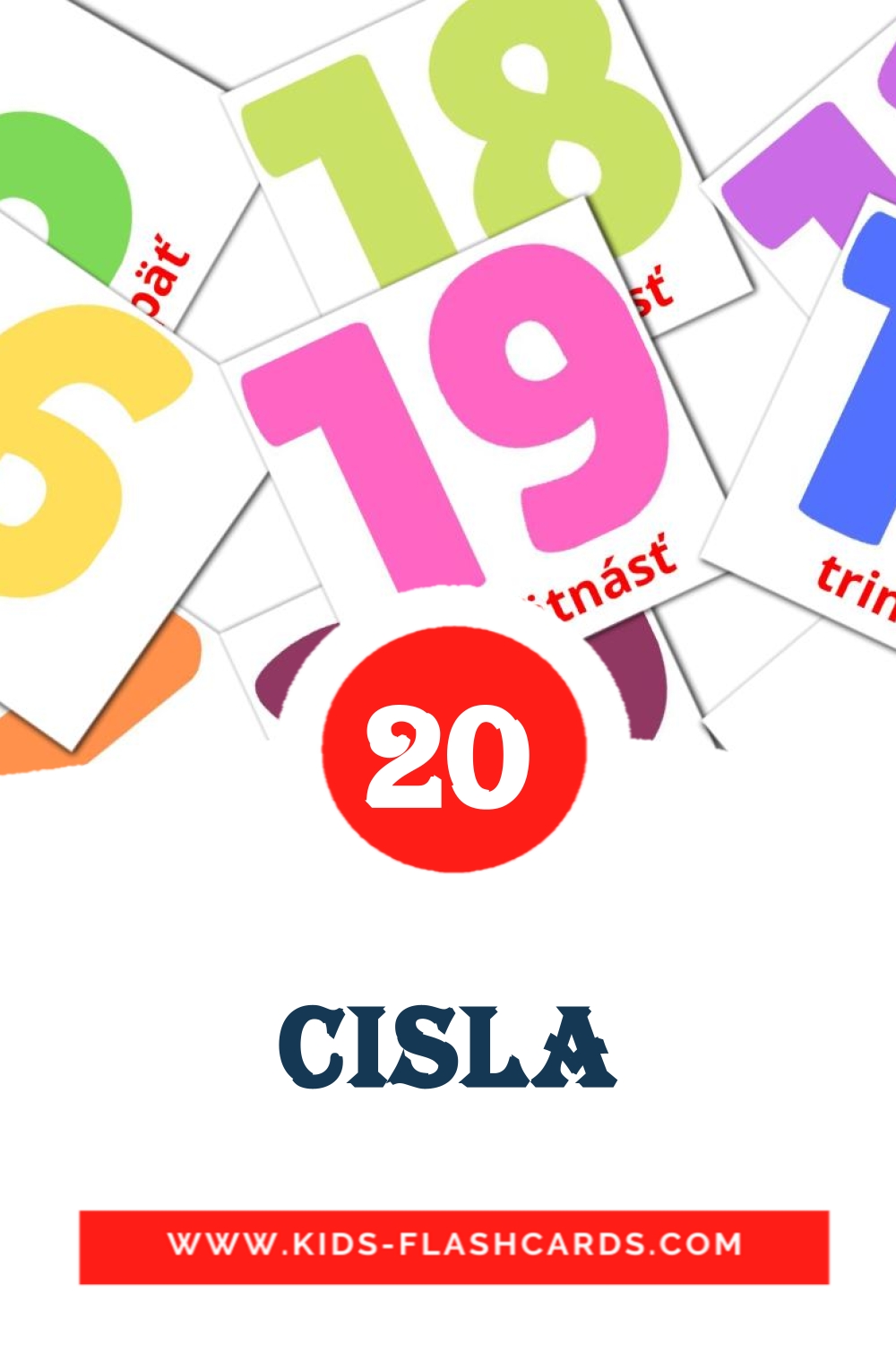 20 cartes illustrées de Cisla pour la maternelle en slovaque