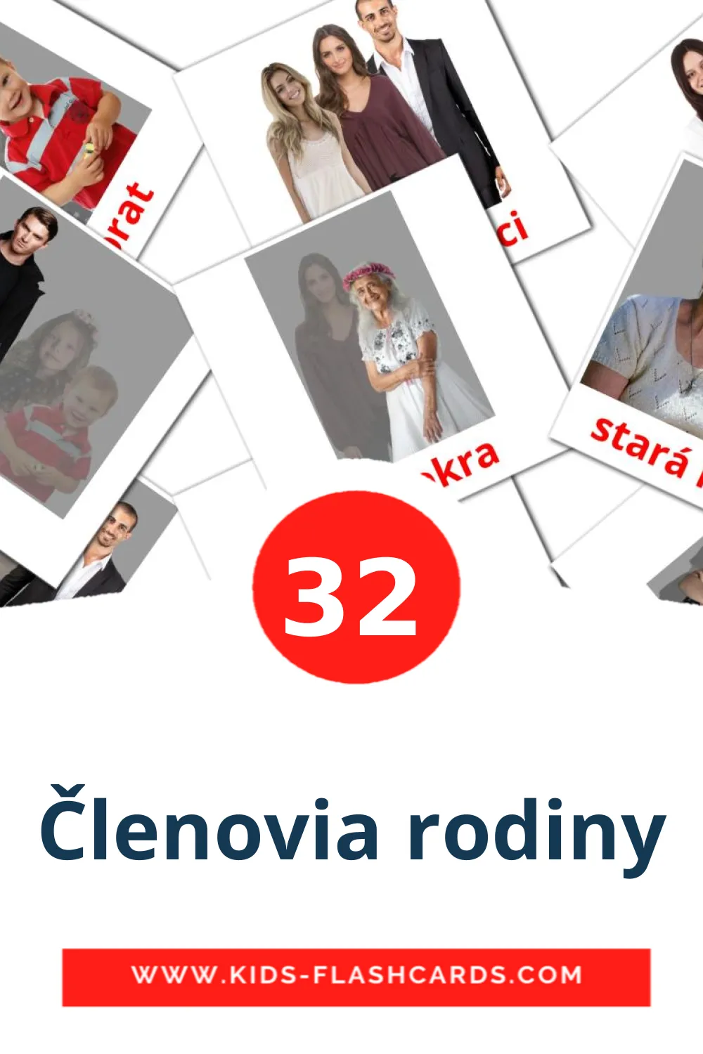 Členovia rodiny на словацком для Детского Сада (32 карточки)