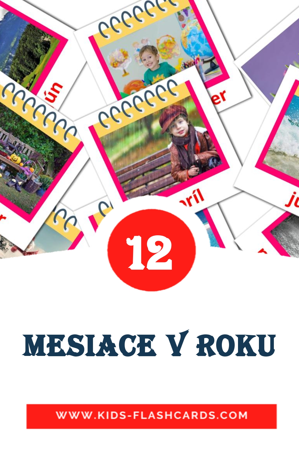 12 Mesiace v roku Picture Cards for Kindergarden in slovak