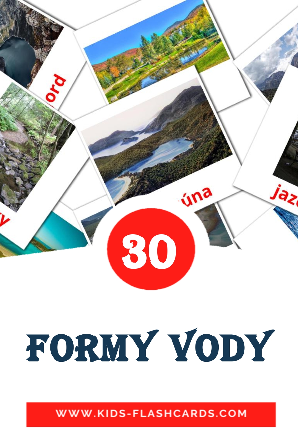 30 carte illustrate di Formy vody per la scuola materna in slovacco