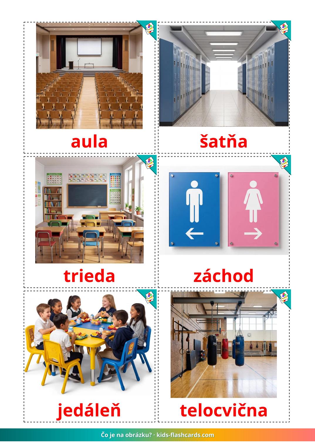 Skolebygning - slovakisk gratis slovakisk billedkort for børn til udskrivning