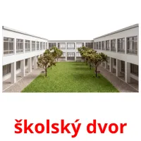 školský dvor billedkort for børn med billeder