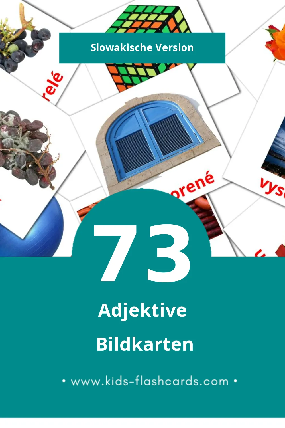 Visual Prídavné mená Flashcards für Kleinkinder (73 Karten in Slowakisch)