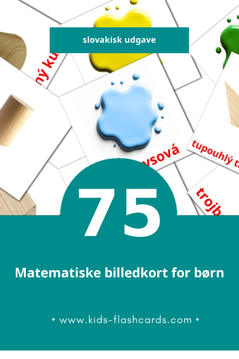 Visuelle billedkort for børn om Farby a tvary til småbørn (75 kort på Slovakisk)