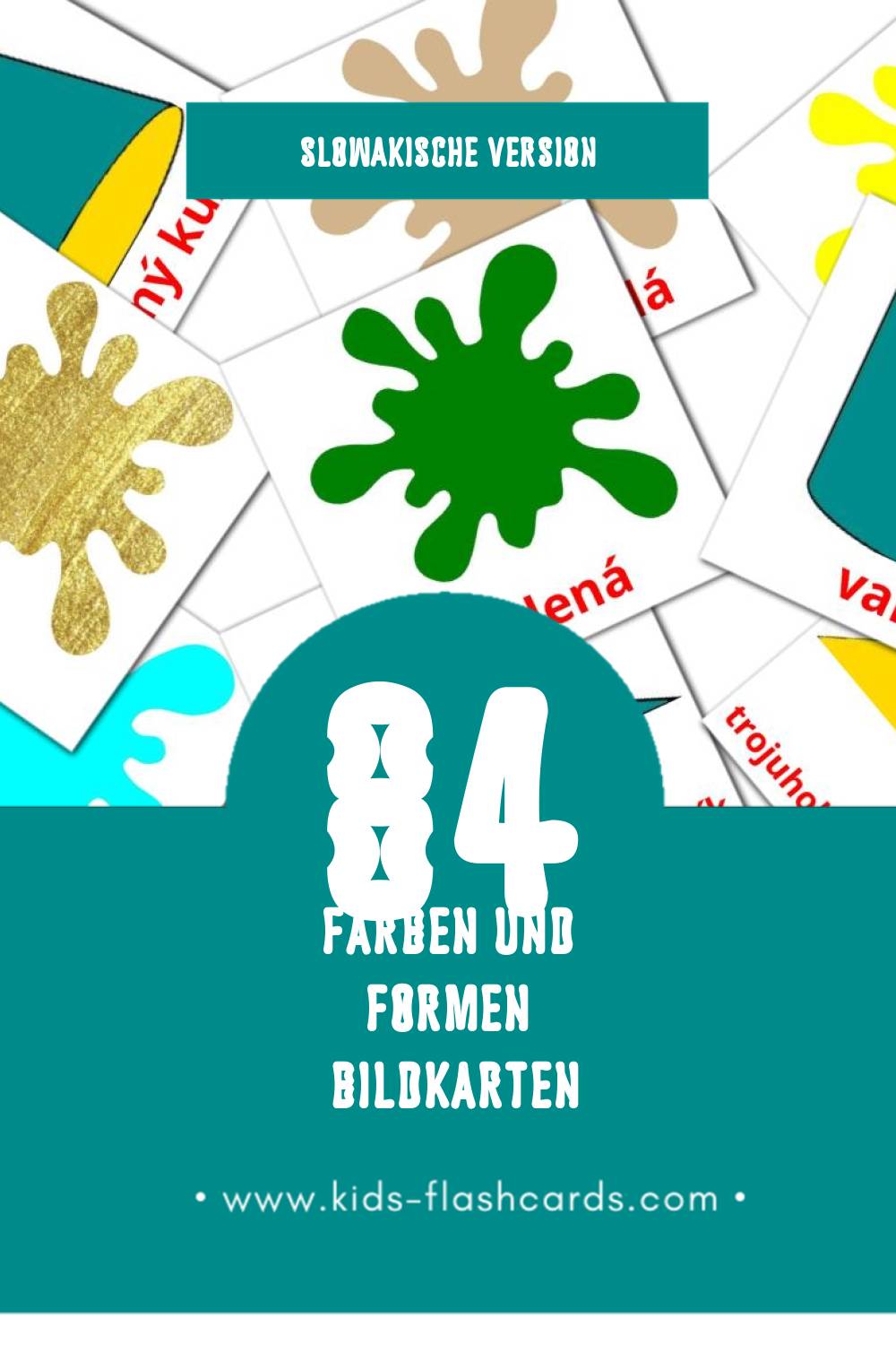 Visual Farby a tvary Flashcards für Kleinkinder (84 Karten in Slowakisch)