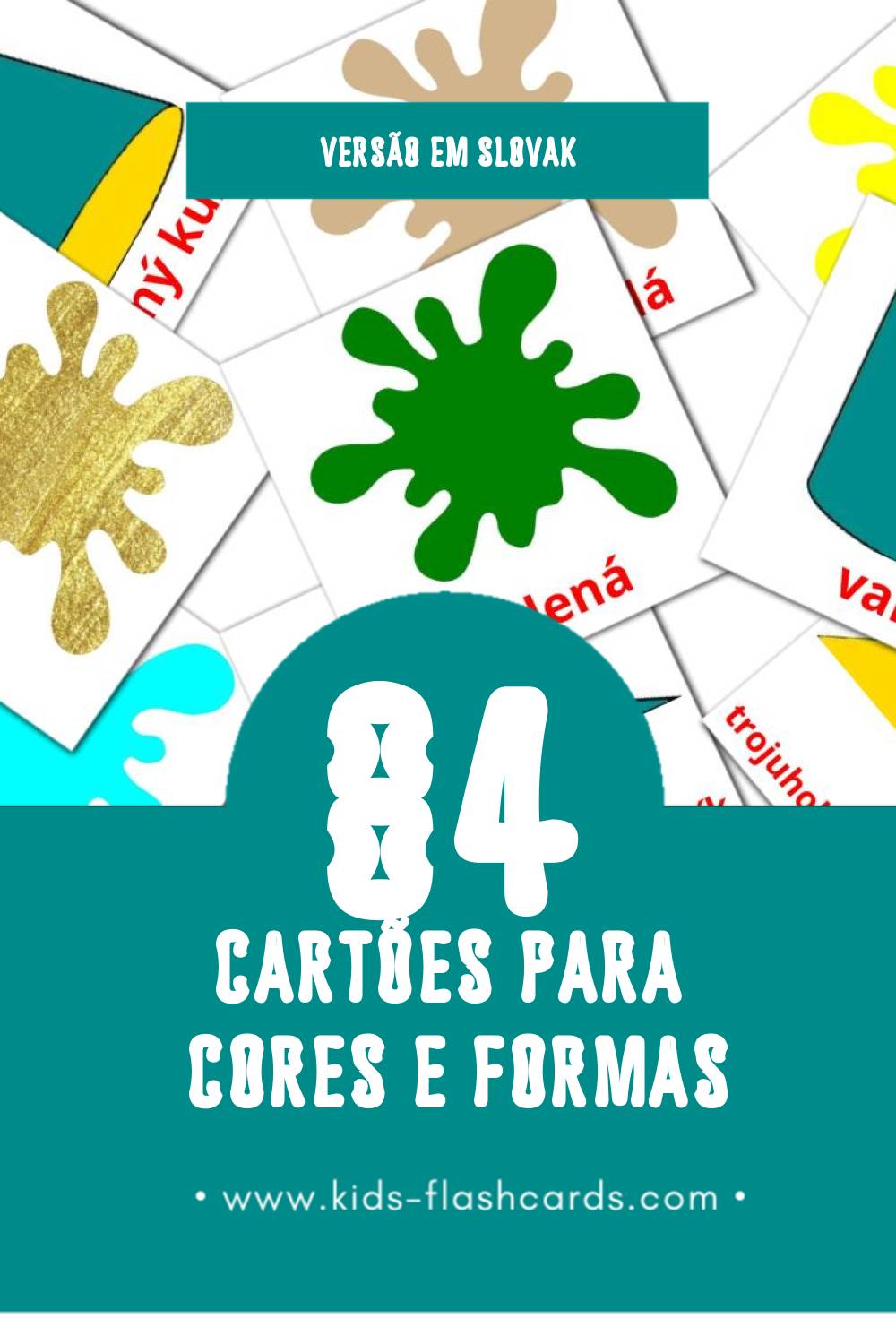 Flashcards de Farby a tvary Visuais para Toddlers (84 cartões em Slovak)