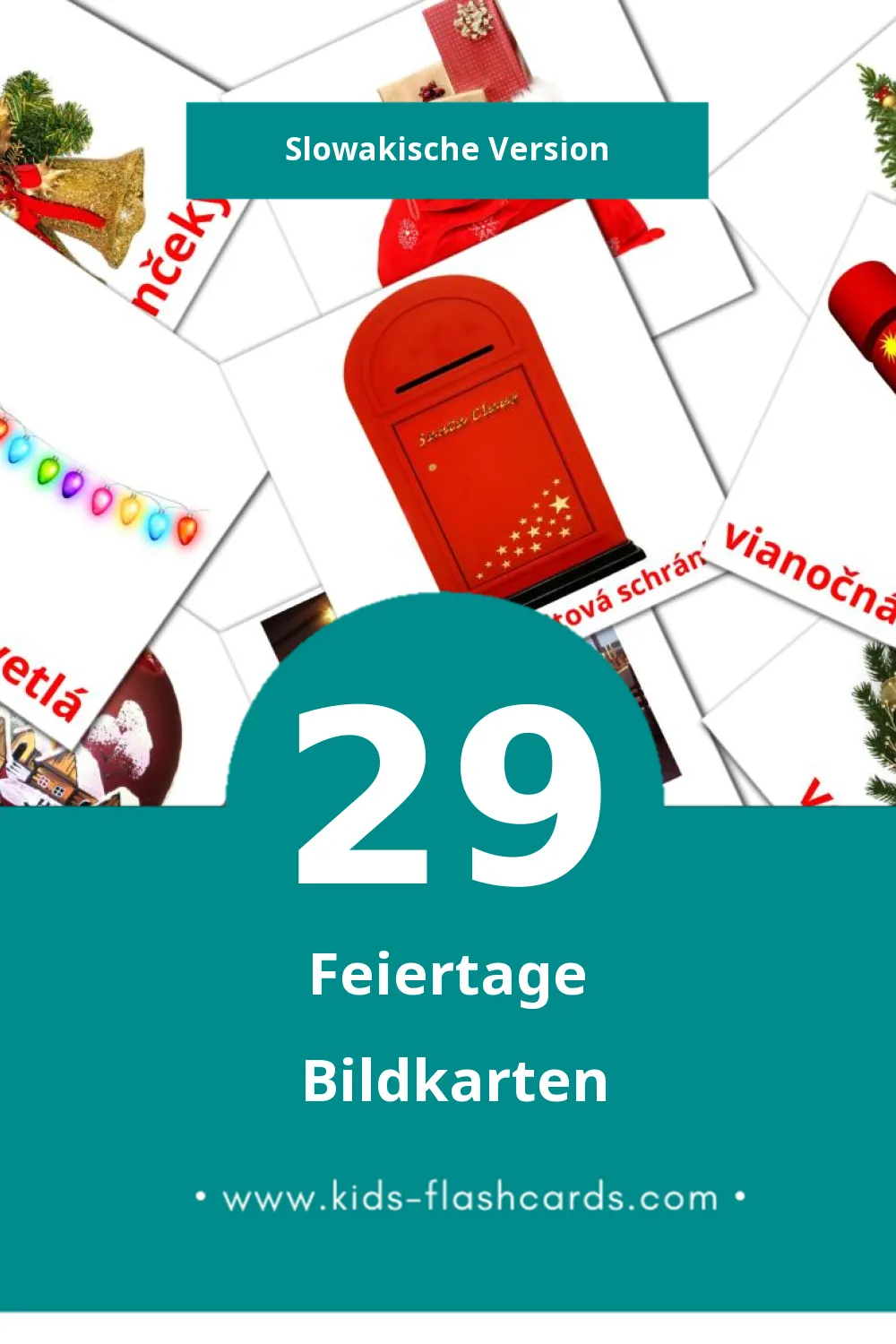 Visual Prázdniny Flashcards für Kleinkinder (29 Karten in Slowakisch)