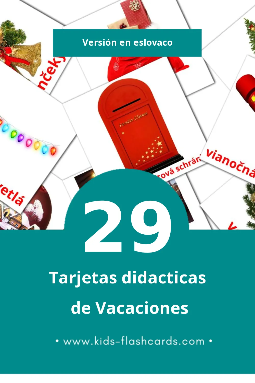 Tarjetas visuales de Prázdniny para niños pequeños (29 tarjetas en Eslovaco)