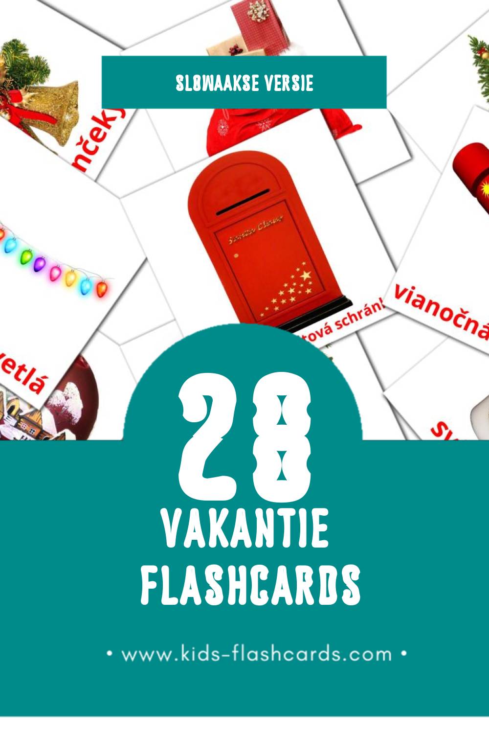 Visuele Prázdniny Flashcards voor Kleuters (28 kaarten in het Slowaaks)