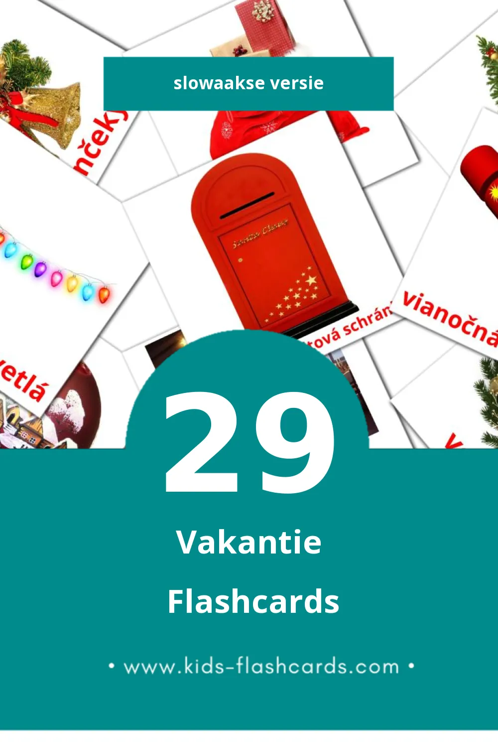 Visuele Prázdniny Flashcards voor Kleuters (29 kaarten in het Slowaaks)