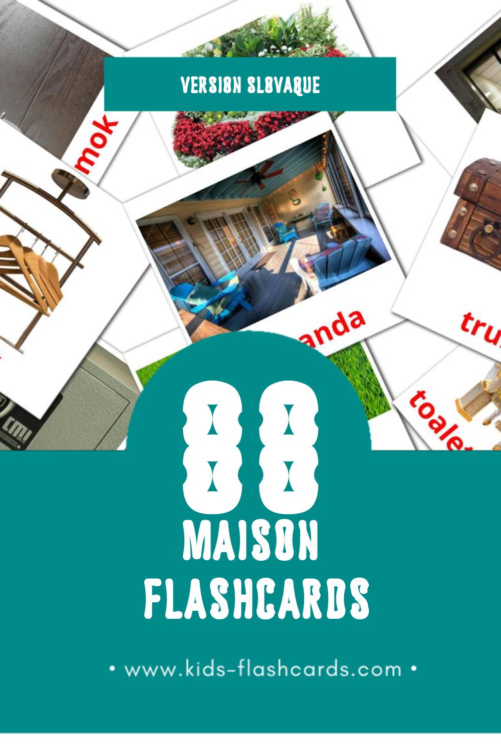 Flashcards Visual Domov pour les tout-petits (88 cartes en Slovaque)