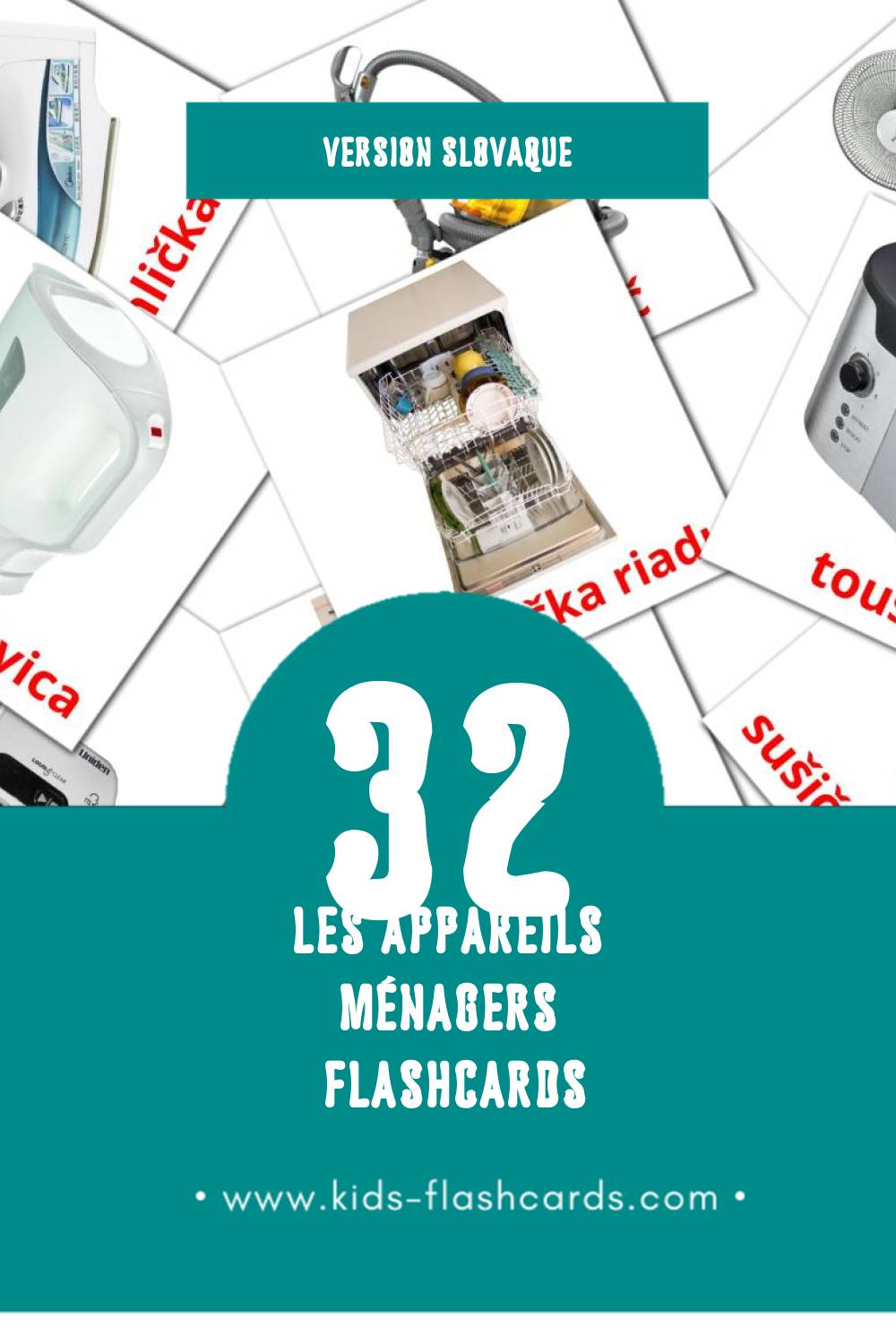 Flashcards Visual Domáce spotrebiče pour les tout-petits (32 cartes en Slovaque)