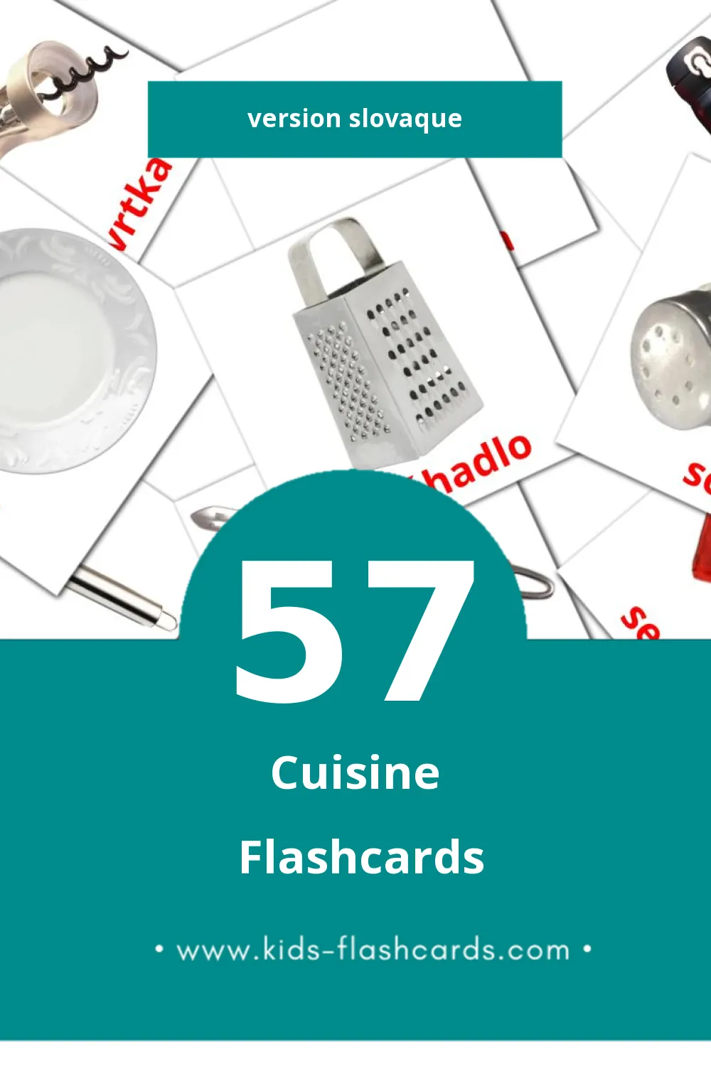 Flashcards Visual Kuchyňa pour les tout-petits (57 cartes en Slovaque)