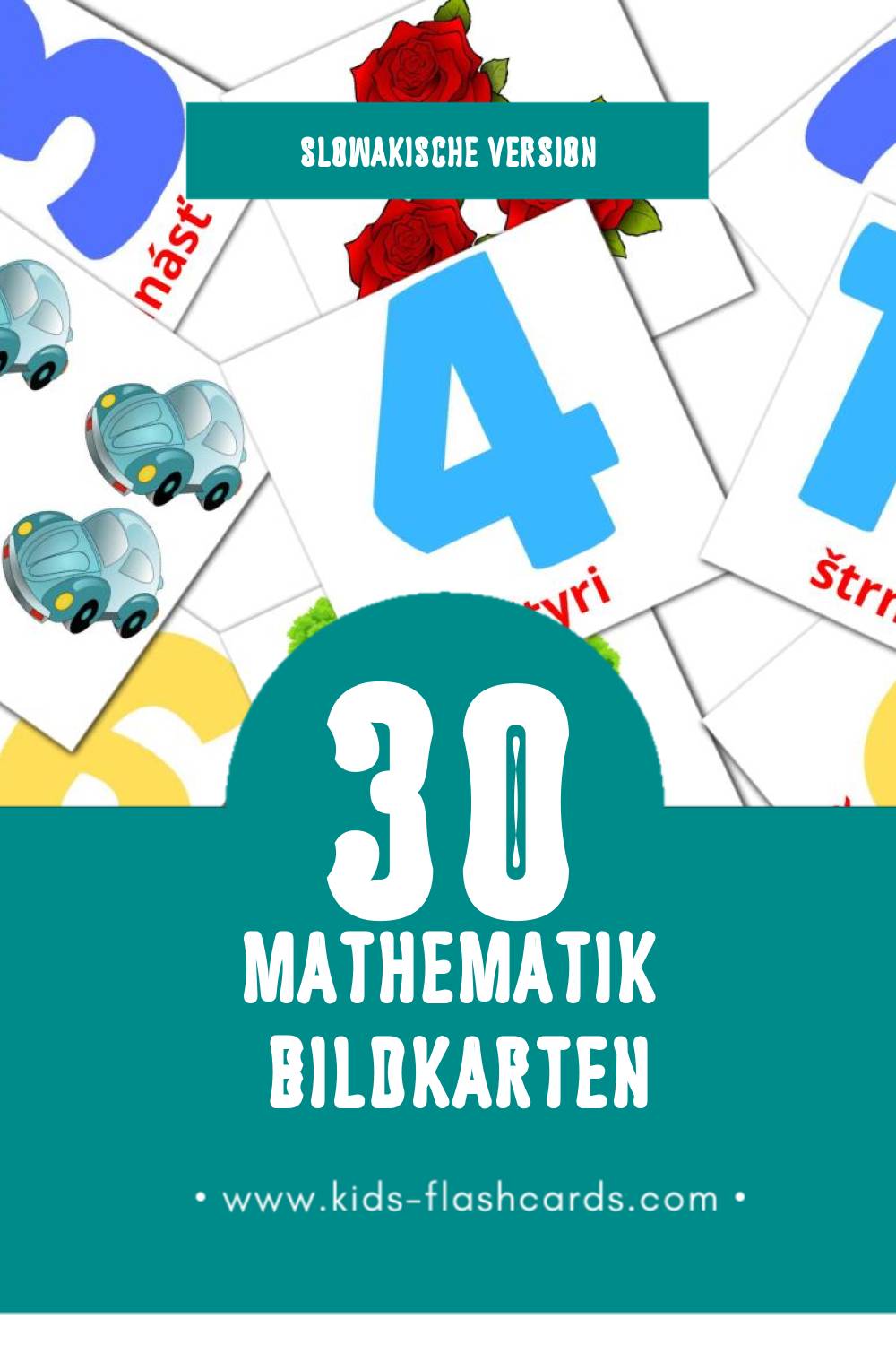 Visual Matematika Flashcards für Kleinkinder (30 Karten in Slowakisch)