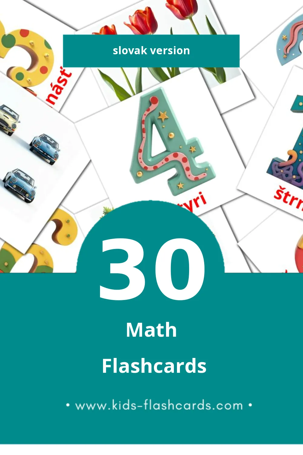 Visual Matematika Flashcards for Toddlers (30 cards in Slovak)