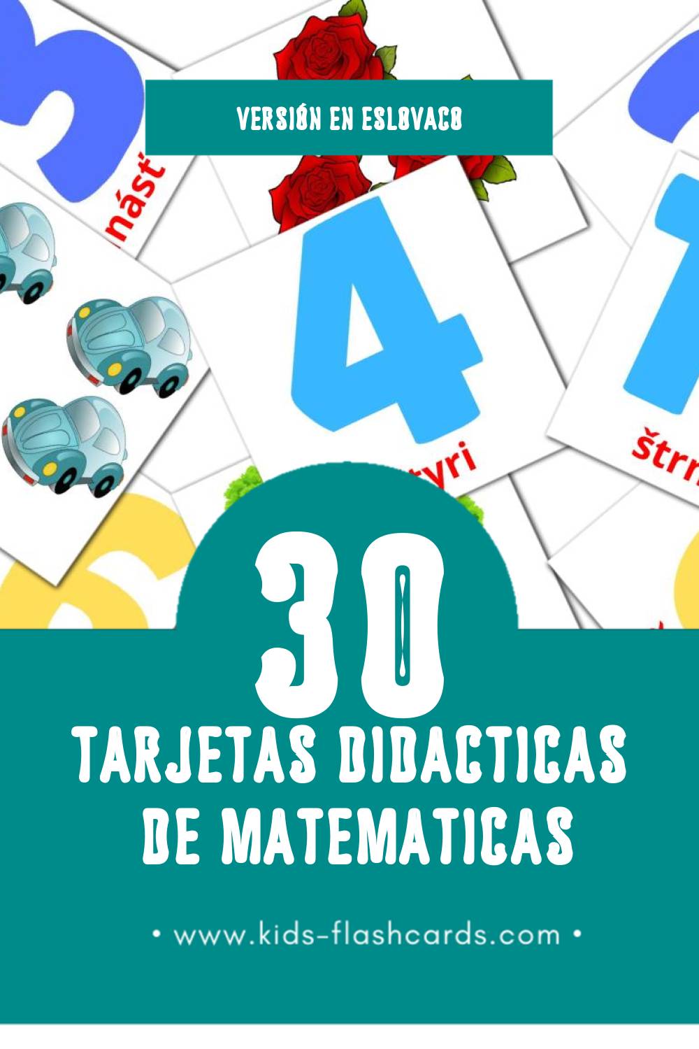 Tarjetas visuales de Matematika para niños pequeños (30 tarjetas en Eslovaco)
