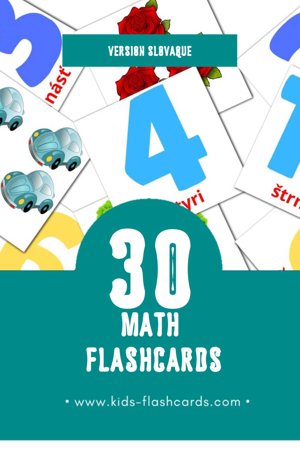 Flashcards Visual Matematika pour les tout-petits (30 cartes en Slovaque)