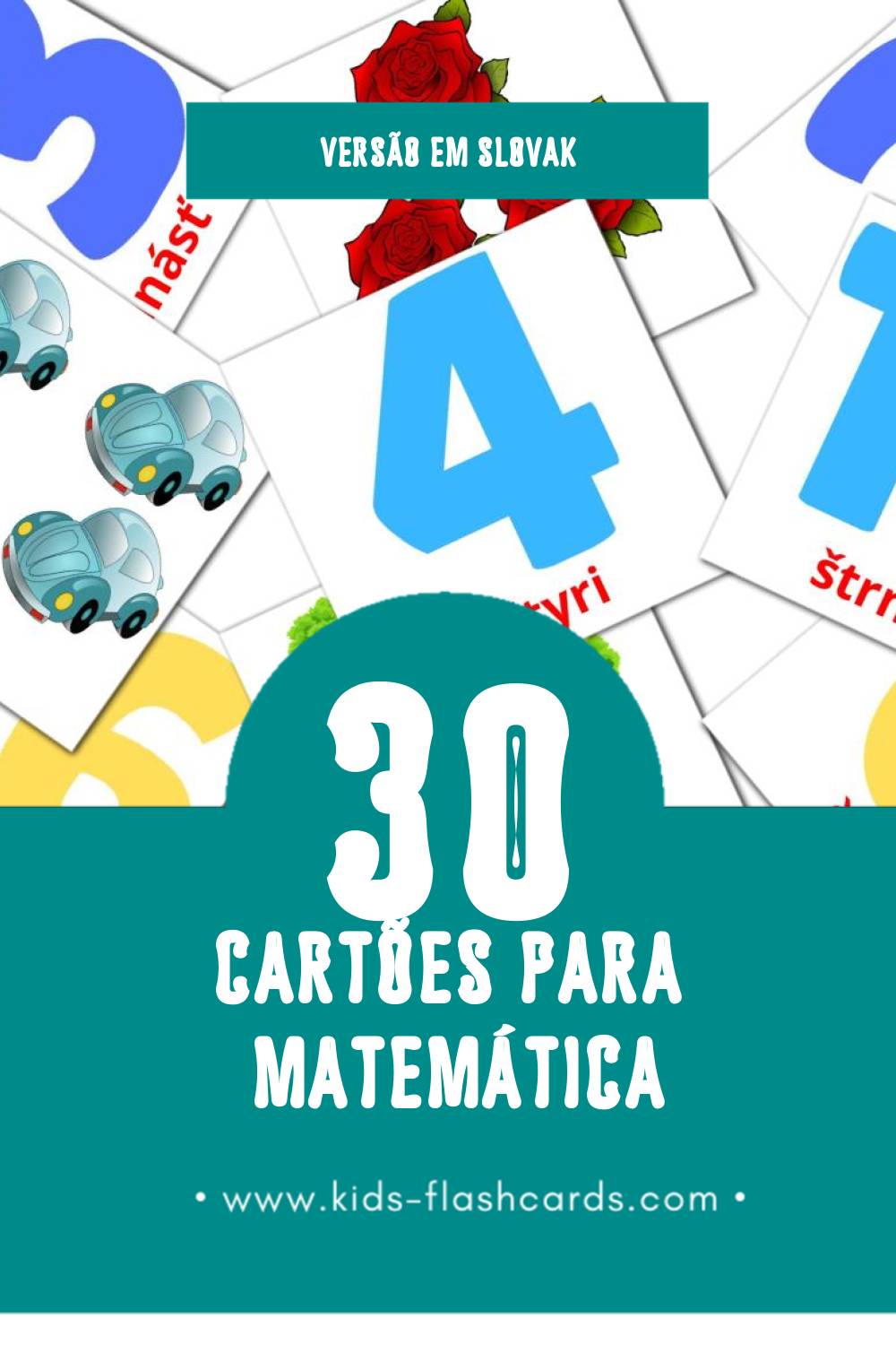 Flashcards de Matematika Visuais para Toddlers (30 cartões em Slovak)
