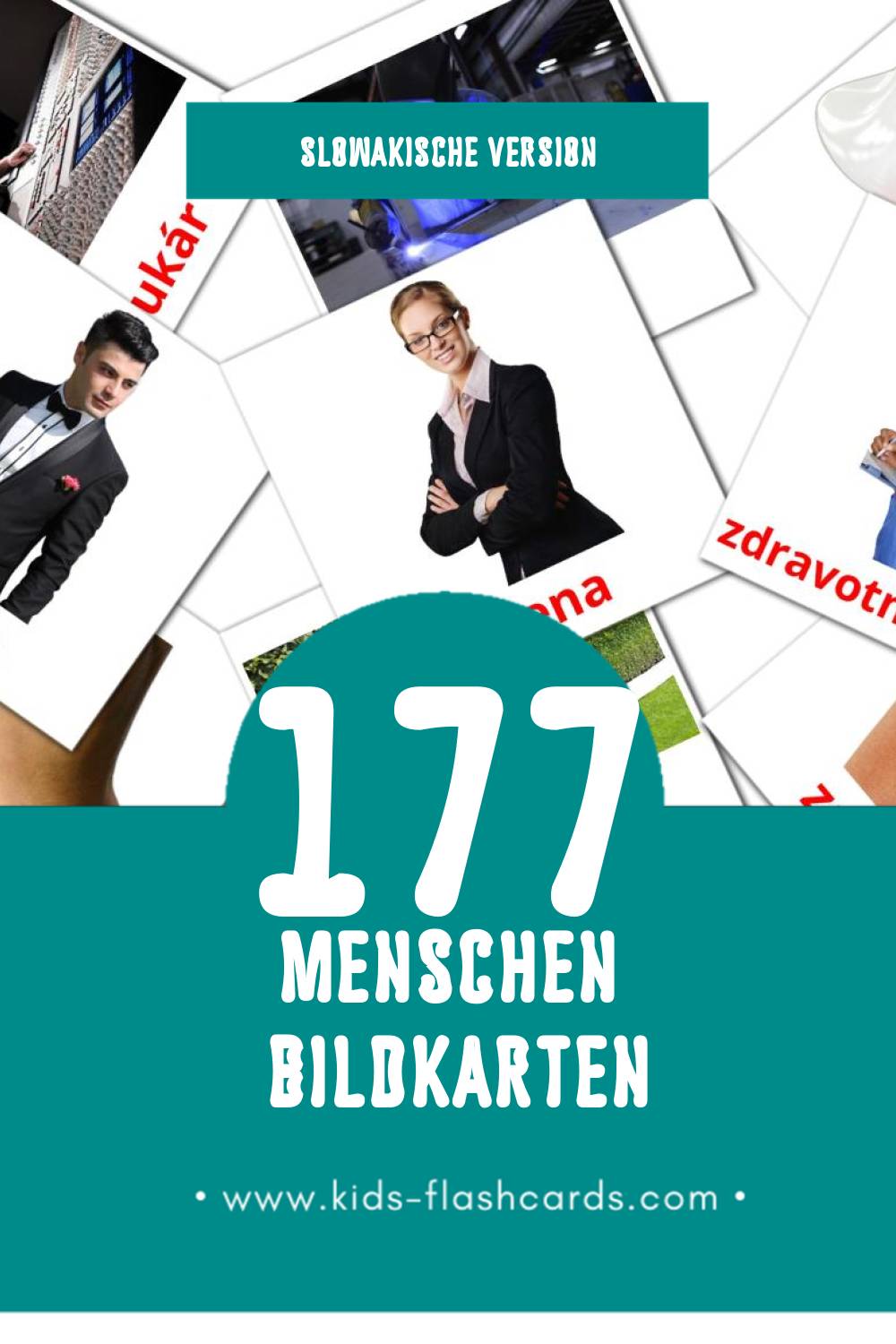 Visual Ľudia Flashcards für Kleinkinder (177 Karten in Slowakisch)