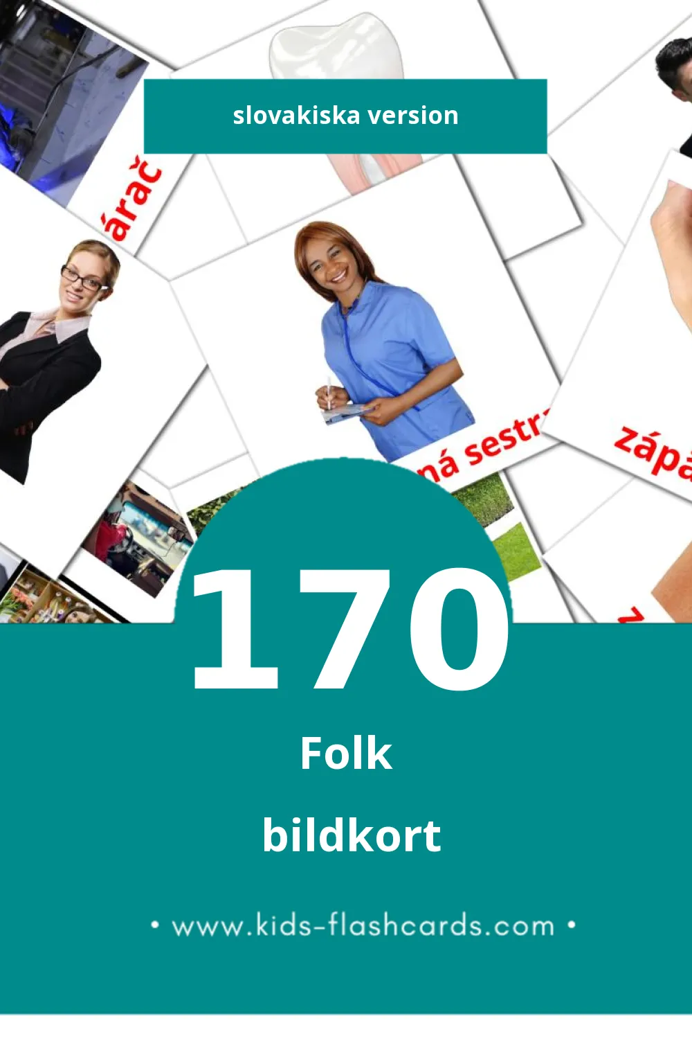 Visuella Ľudia för småbarn (170 bildkort för barn på Slovakiska)