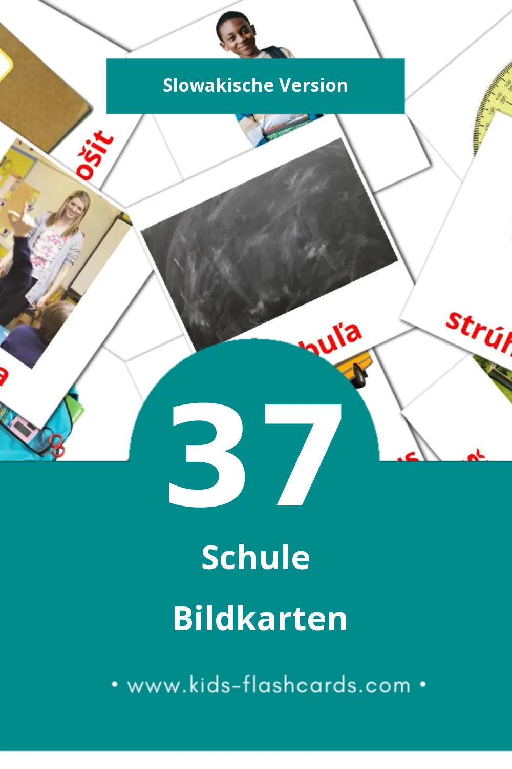 Visual škola Flashcards für Kleinkinder (37 Karten in Slowakisch)