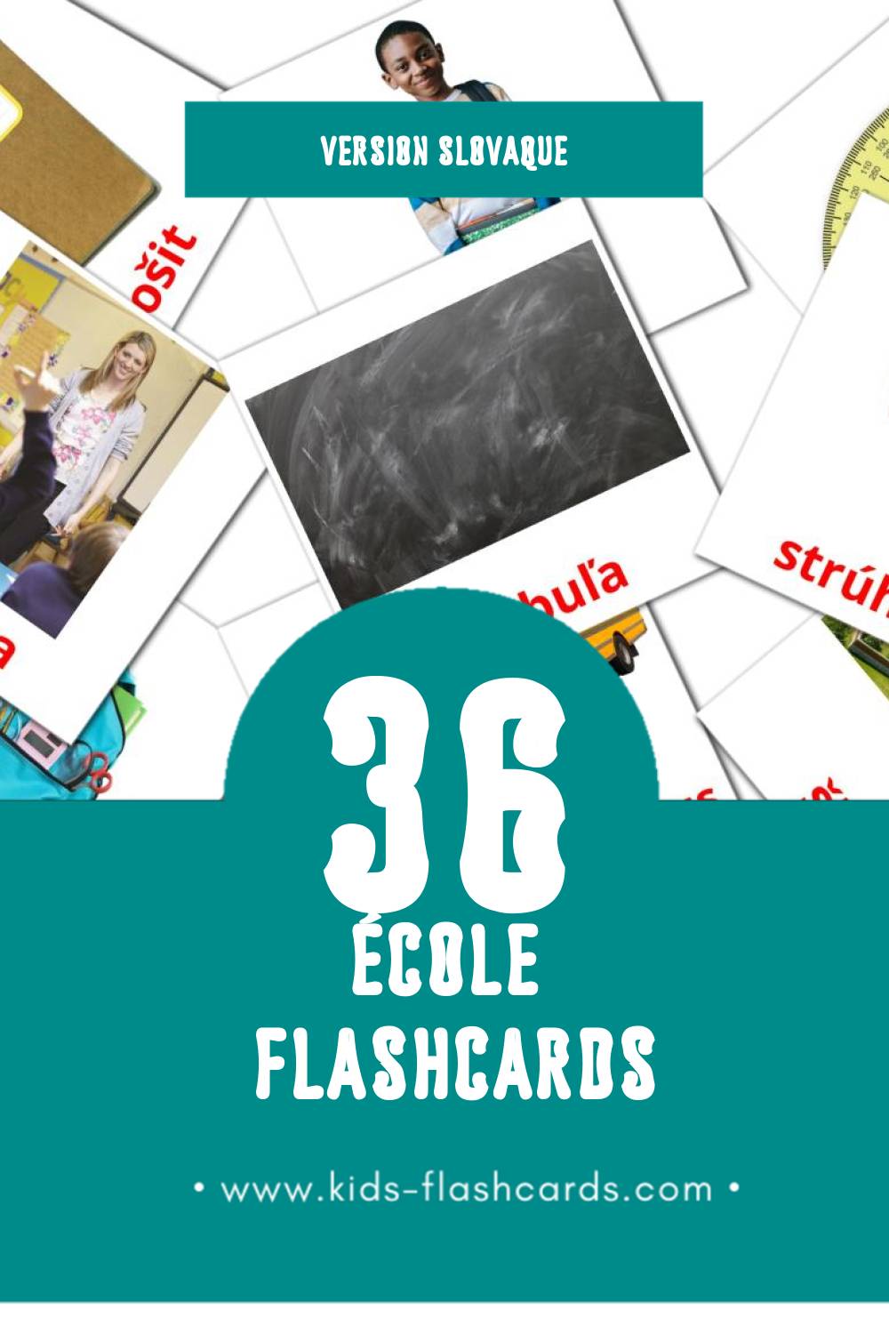 Flashcards Visual škola pour les tout-petits (36 cartes en Slovaque)
